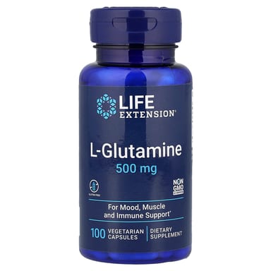 L-глютамин Life Extension L-Glutamine, 500 мг, 100 растительных капсул