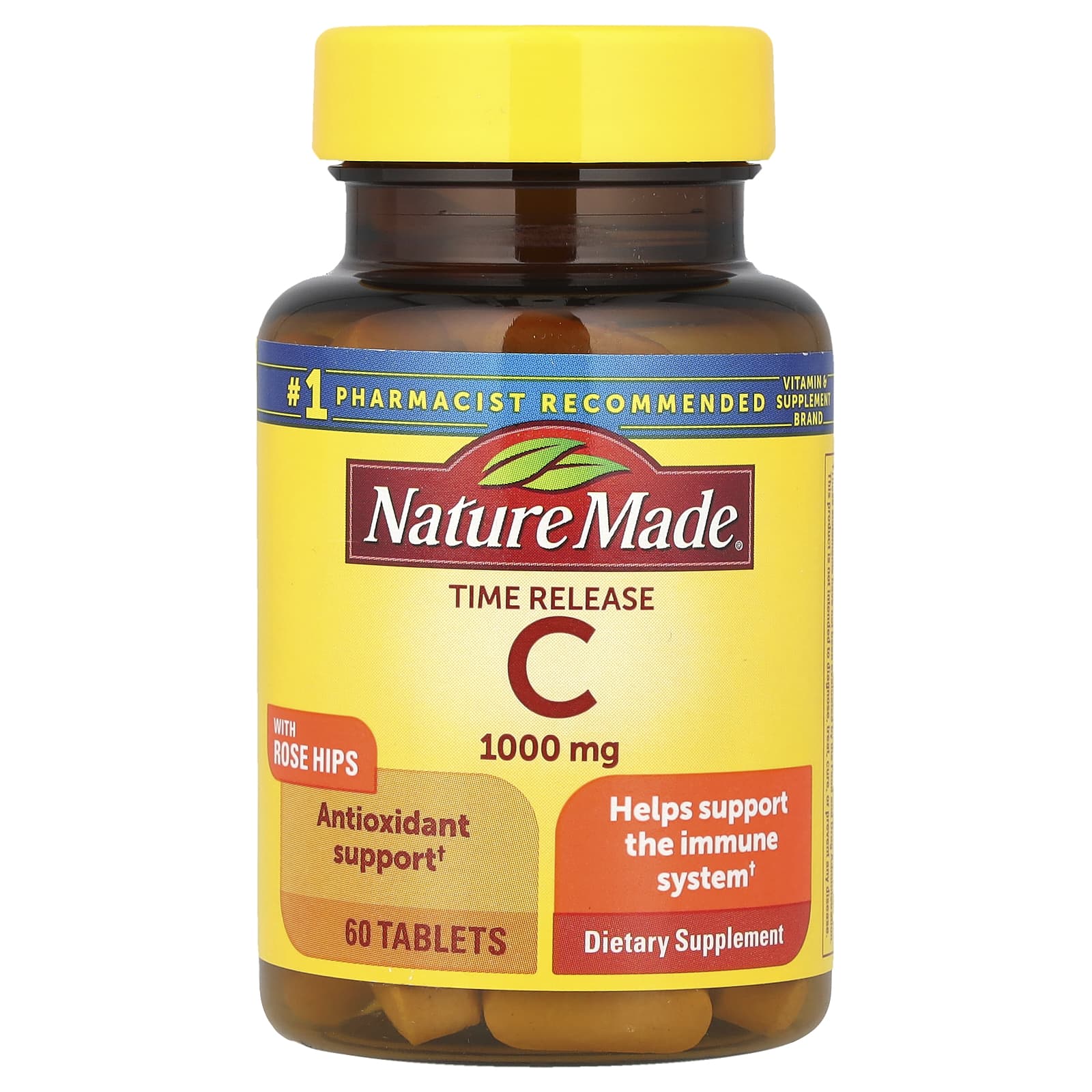 Витамин C Nature Made with Rose Hips Time Release, 1000 мг, 60 таблеток