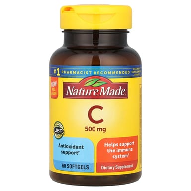 Витамин C Nature Made, 500 мг, 60 мягких капсул