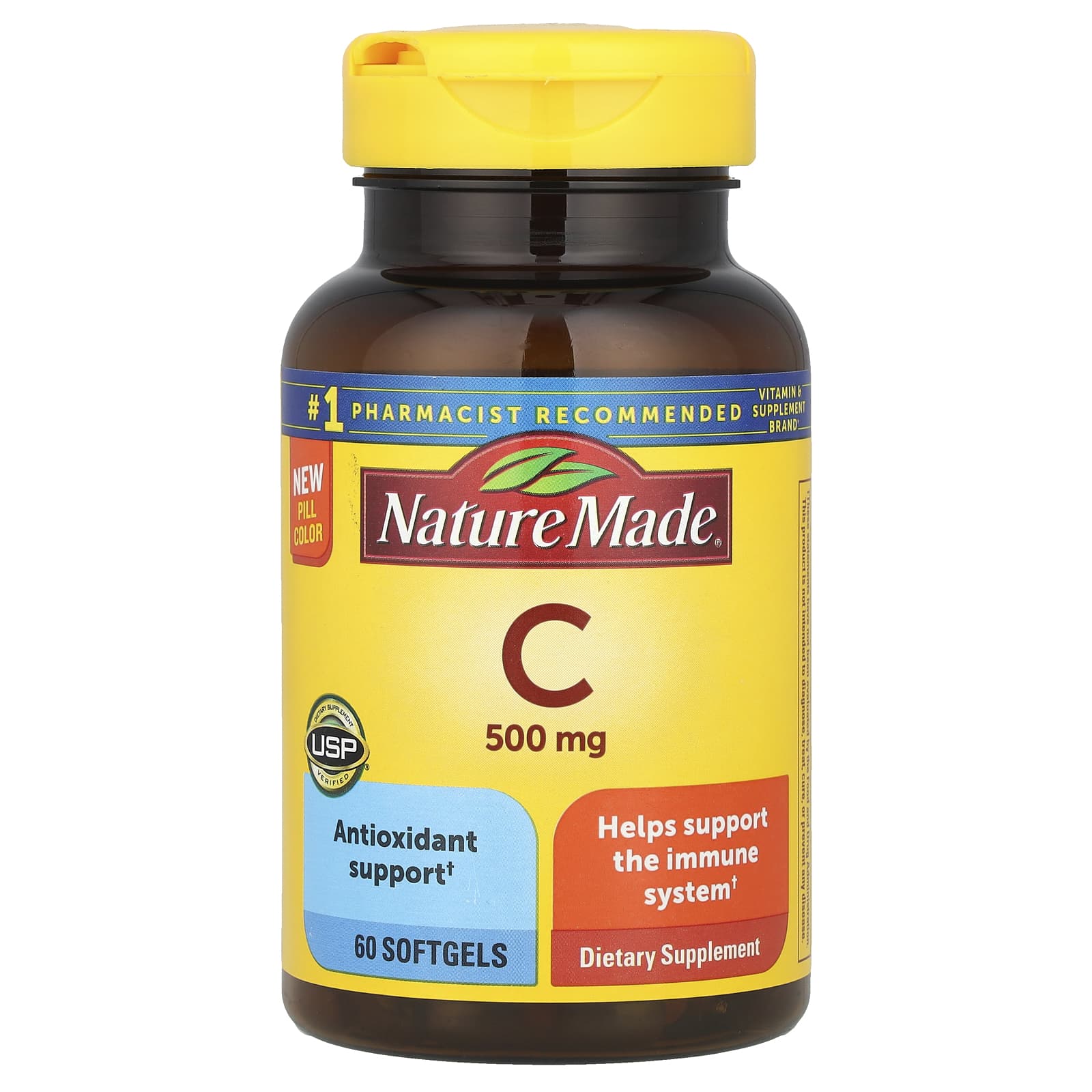 Витамин C Nature Made, 500 мг, 60 мягких капсул