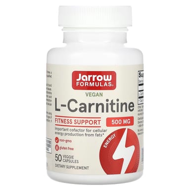 L-карнитин Jarrow Formulas L-Carnitine, 500 мг, 50 растительных капсул