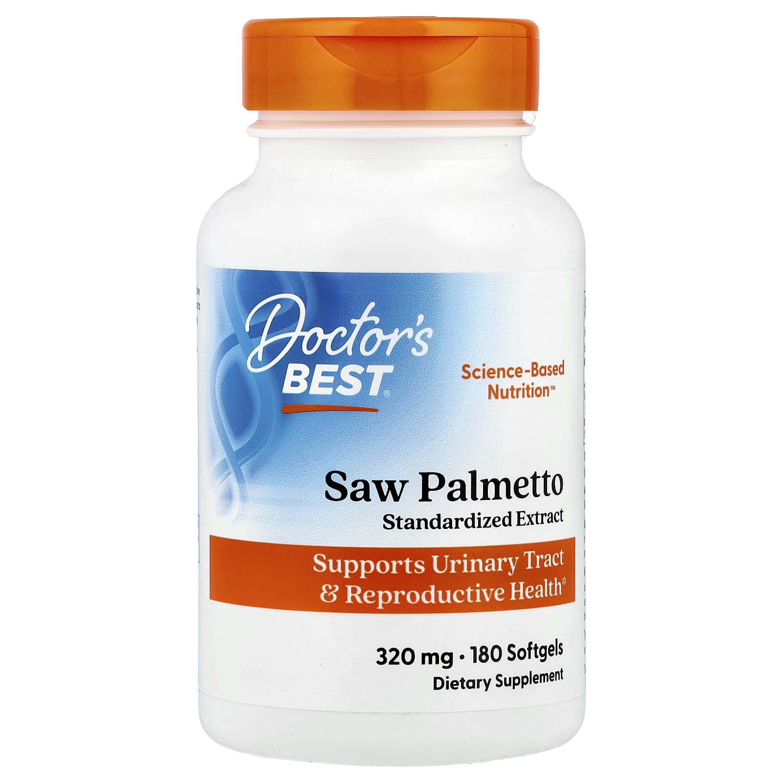 Пальметто Doctor's Best Standardized Extract, 320 мг, 180 мягких капсул