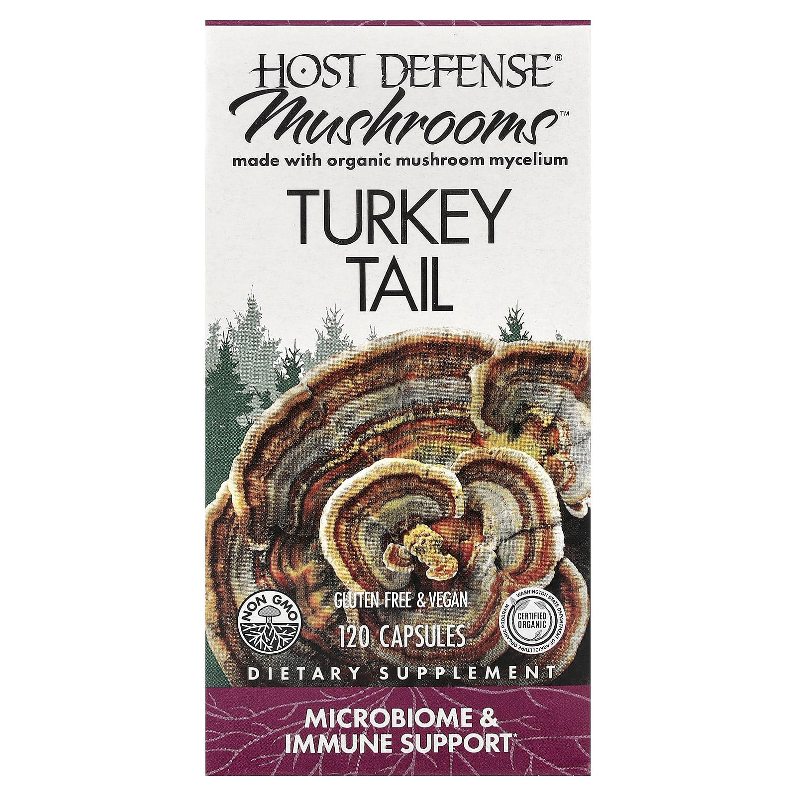 Трутовик разноцветный Host Defense Mushrooms™, 0.5 г, 120 капсул — фото 2