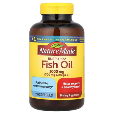 Рыбий жир Nature Made Burp-Less, 1000 мг, 150 мягких капсул