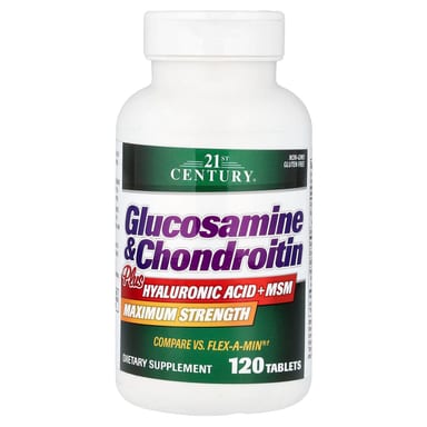Гиалуроновая кислота 21st Century Glucosamine & Chondroitin Plus + MSM, 120 таблеток