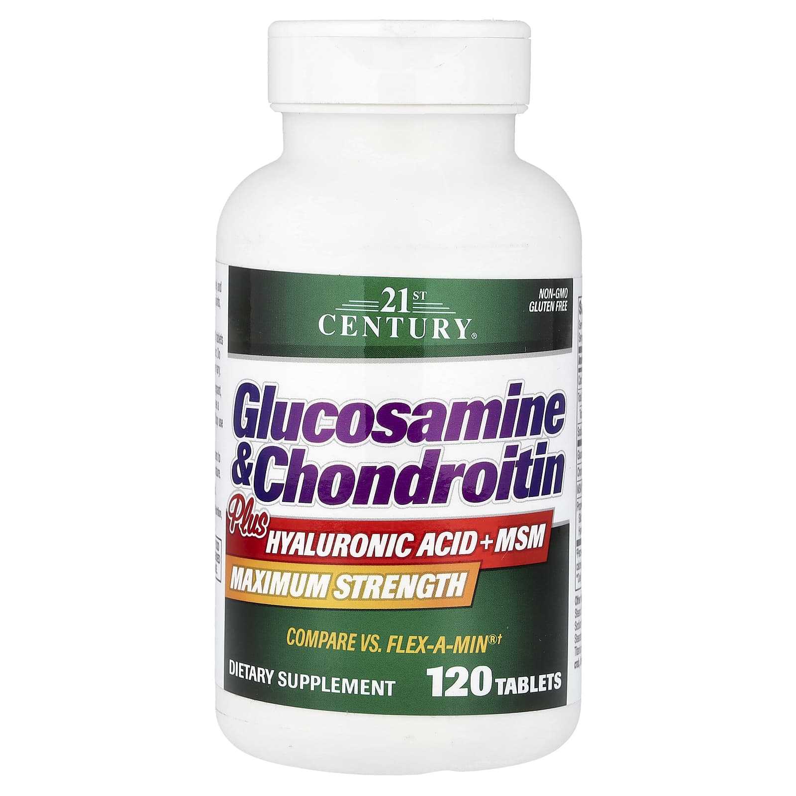Гиалуроновая кислота 21st Century Glucosamine & Chondroitin Plus + MSM, 120 таблеток — фото 5