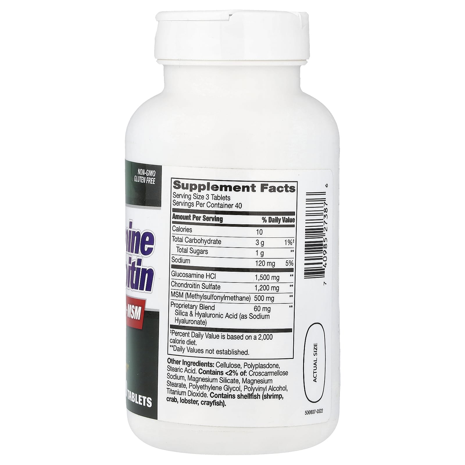 Гиалуроновая кислота 21st Century Glucosamine & Chondroitin Plus + MSM, 120 таблеток — фото 6