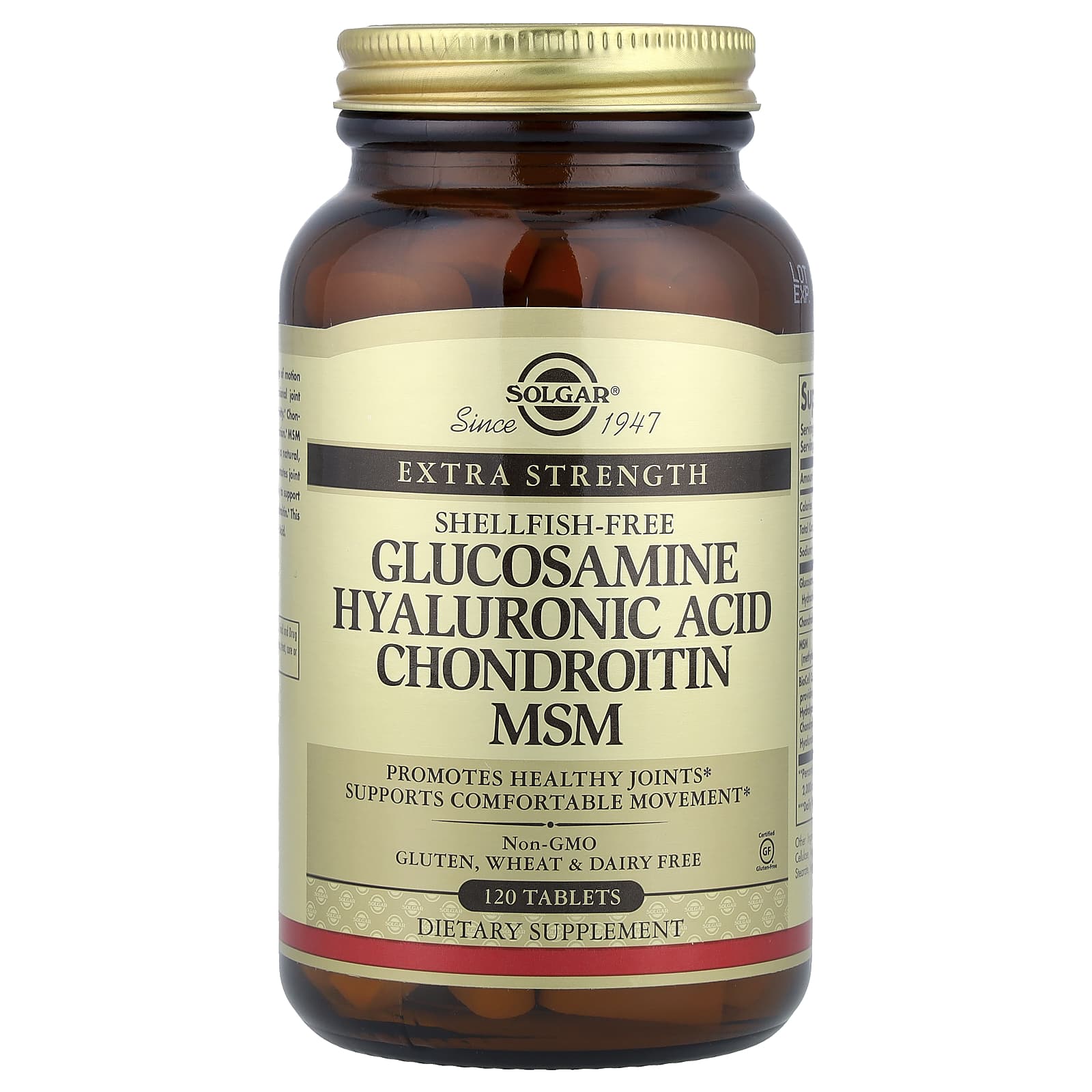 Гиалуроновая кислота Solgar Glucosamine Chondroitin MSM, 120 таблеток