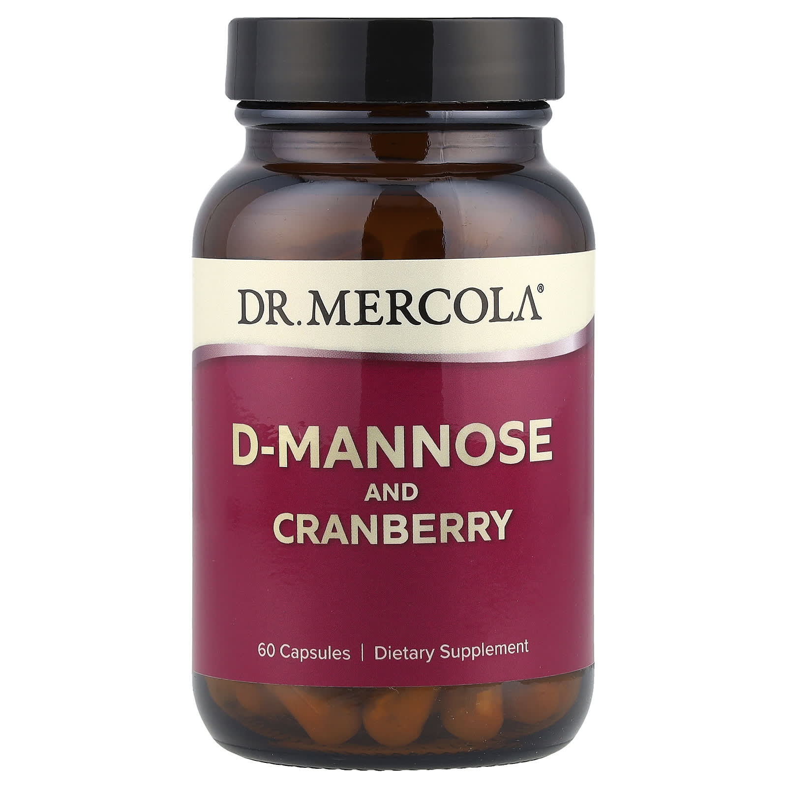 Клюква Dr. Mercola D-Mannose and Extract, 60 капсул