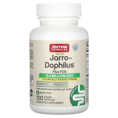 Пробиотик Jarrow Formulas Vegan Jarro-® Plus FOS, 100 растительных капсул