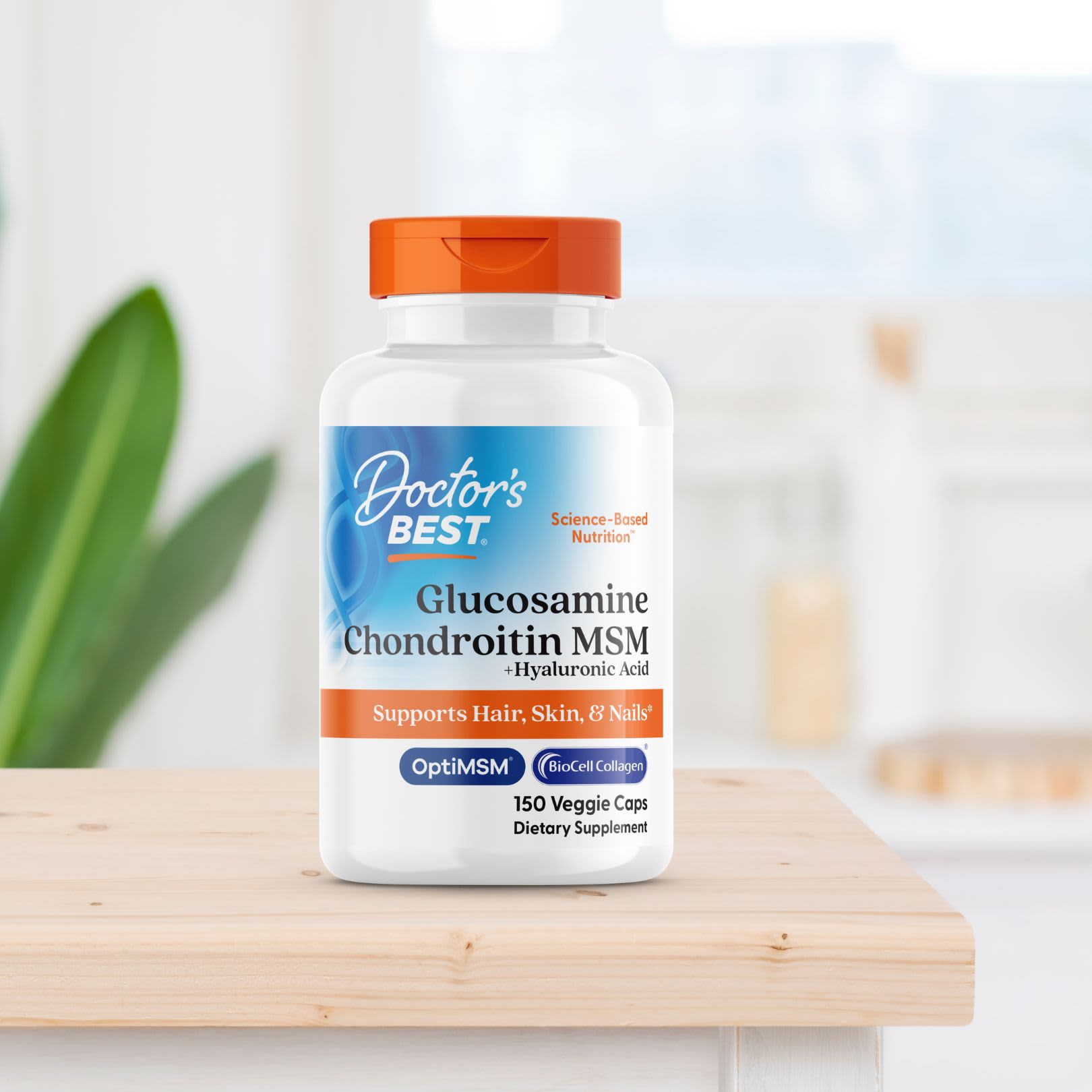 Гиалуроновая кислота Doctor's Best Glucosamine Chondroitin MSM , 150 растительных капсул — фото 7