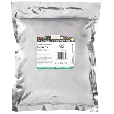 Чай Frontier Co-op Organic Green, клубника, 453 г