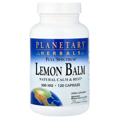 Мелисса Planetary Herbals, вкус Full Spectrum™ Lemon Balm, 500 мг, 120 капсул