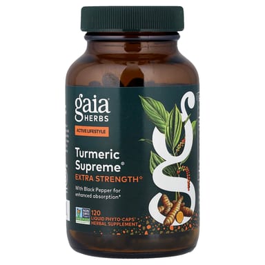 Куркума Gaia Herbs Supreme®, оттенок 120 Liquid Phyto-Caps, жидкая форма
