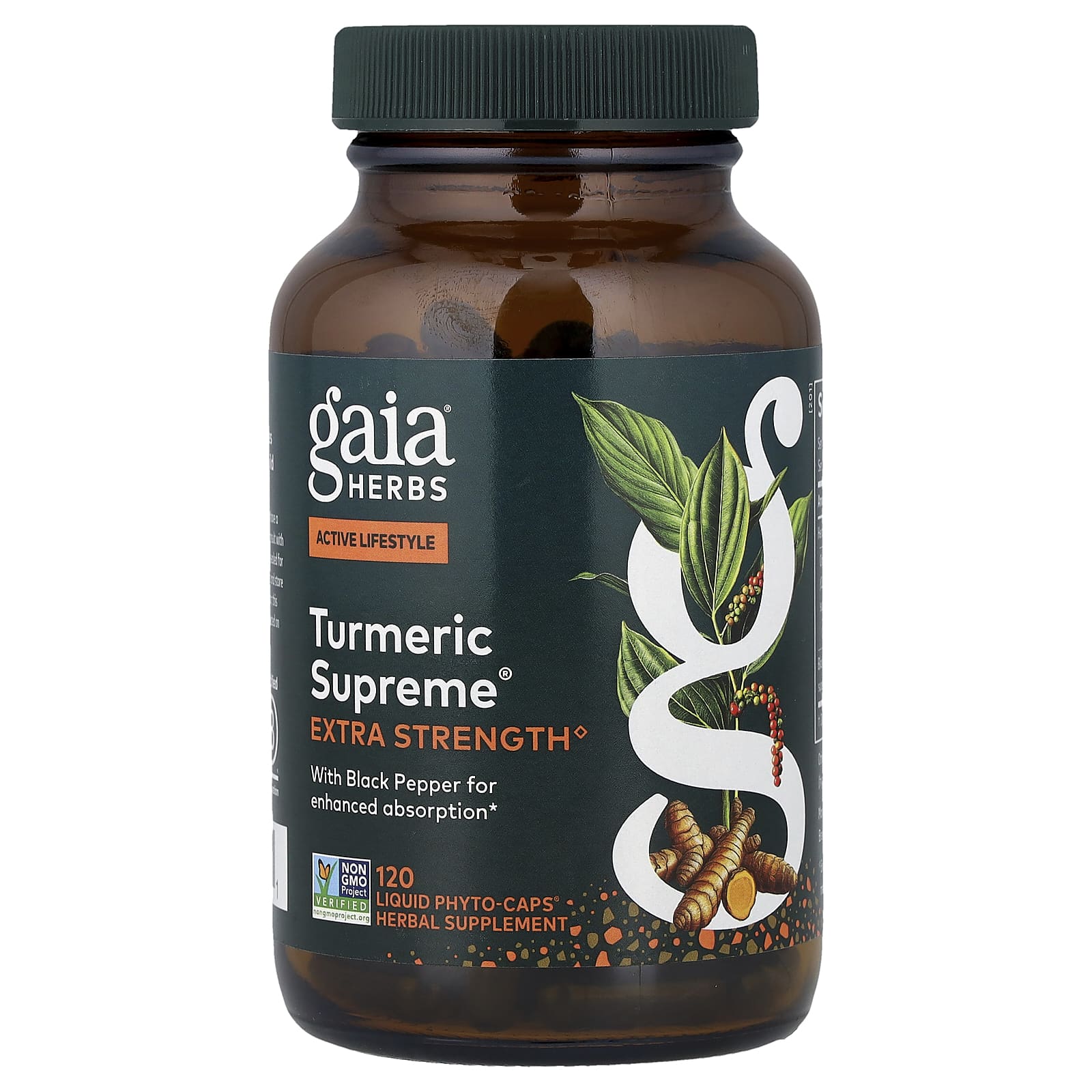 Куркума Gaia Herbs Supreme®, оттенок 120 Liquid Phyto-Caps, жидкая форма