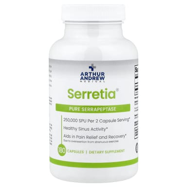 Серрапептаза Arthur Andrew Medical Serretia® Pure, 180 капсул