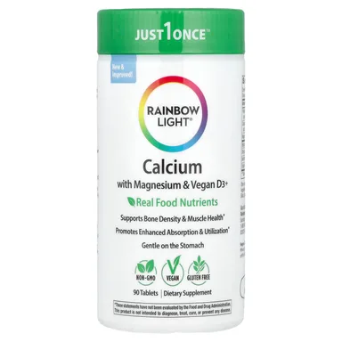 Фото товара: Витамин D3 Rainbow Light Calcium with Magnesium & , 90 таблеток