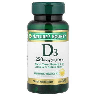 Витамин D3 Nature's Bounty 72 Rapid Release, 250 мкг (10000 МЕ), мягкие капсулы