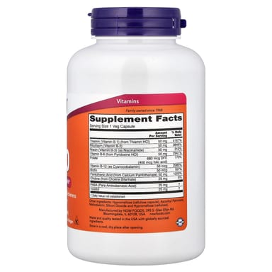 Комплекс витаминов B-50 NOW Foods B-50, 250 растительных капсул