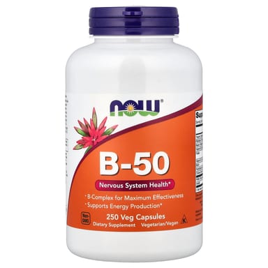 Комплекс витаминов B-50 NOW Foods B-50, 250 растительных капсул