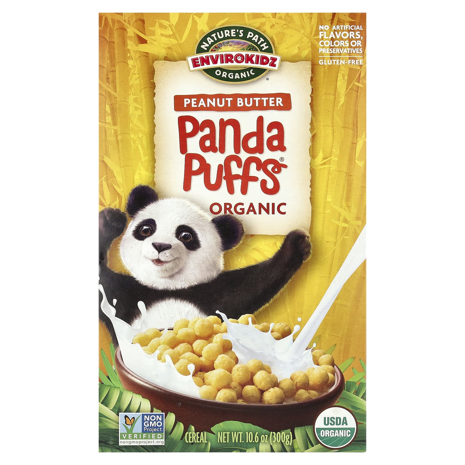 Арахисовая паста Nature's Path EnviroKidz Organic Panda Puffs® Cereal, 300 г
