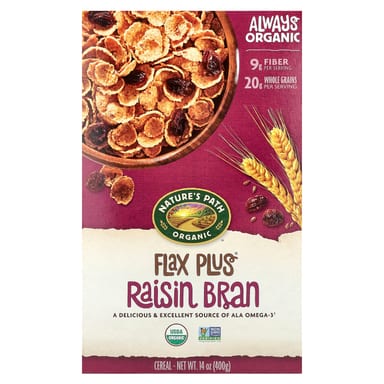 Хлопья Nature's Path Organic Flax Plus Raisin Bran, 400 г