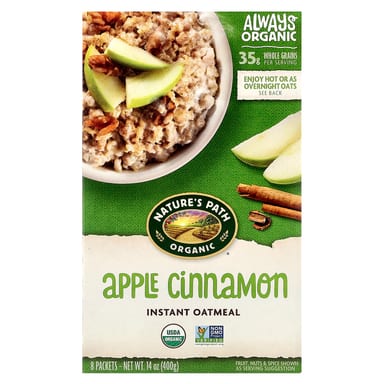 Овсянка Nature's Path Organic Instant Apple Cinnamon 8 Packets, 400 г, саше