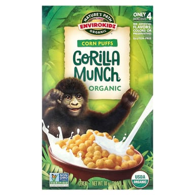 Хлопья Nature's Path EnviroKidz Organic Gorilla Munch Corn Puffs, 284 г