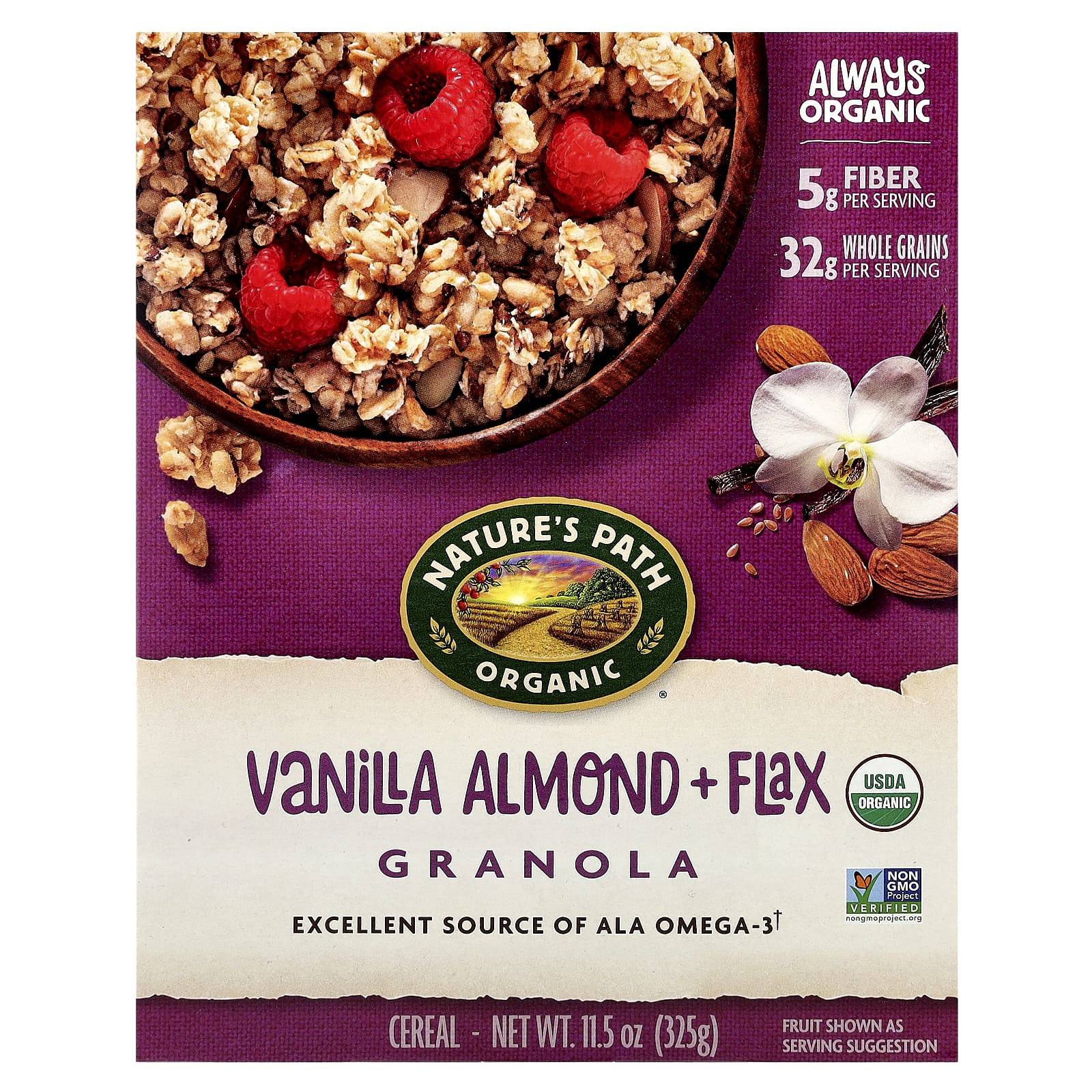 Гранола Nature's Path Organic Vanilla Almond + Flax Cereal, 325 г