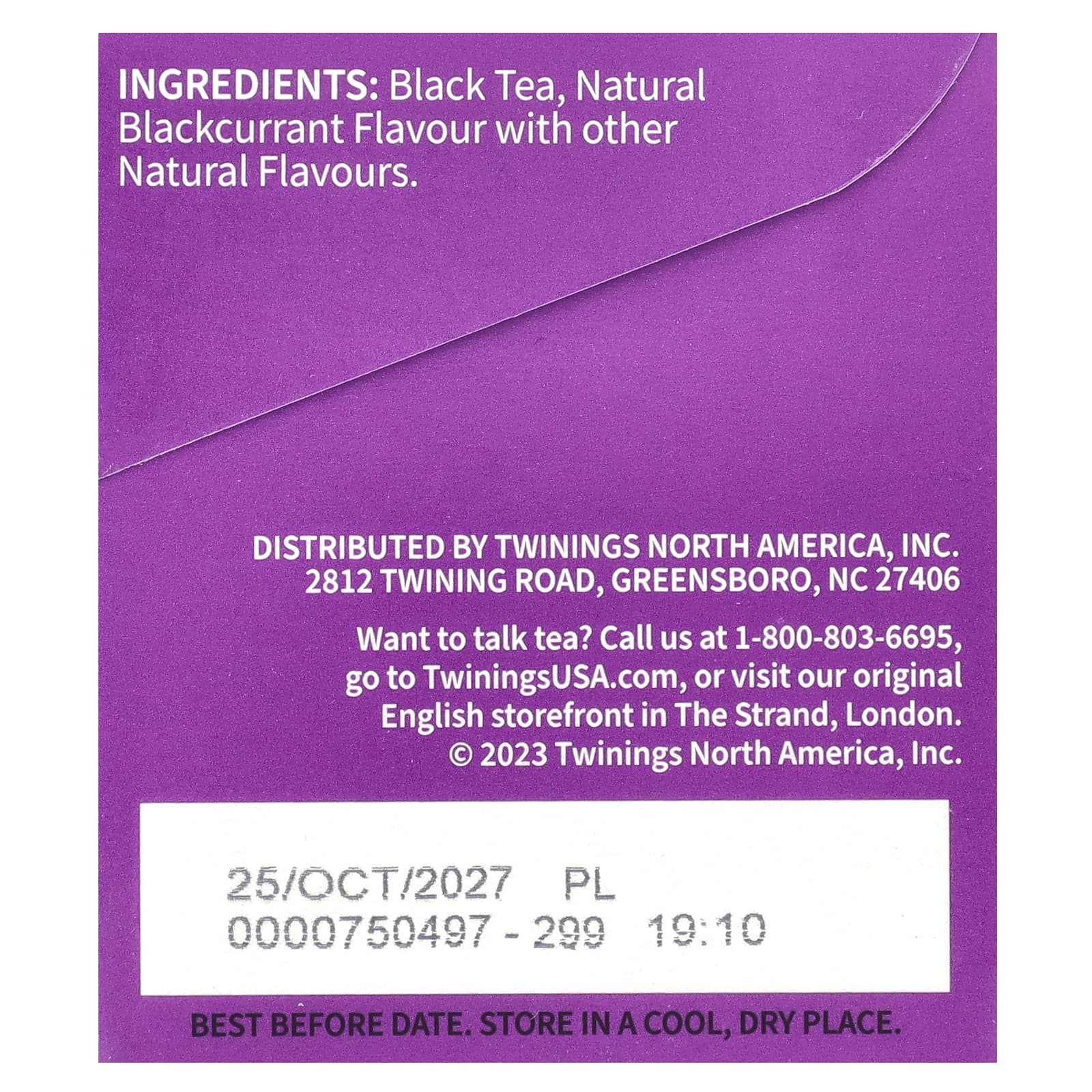 Чай Twinings Flavored Black Blackcurrant Breeze, оттенок 20 Tea Bags, 40 г, чайные пакетики