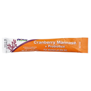 Пробиотик NOW Foods Cranberry Mannose + For Women On The Go, оттенок 24 Packets, 6 г, саше