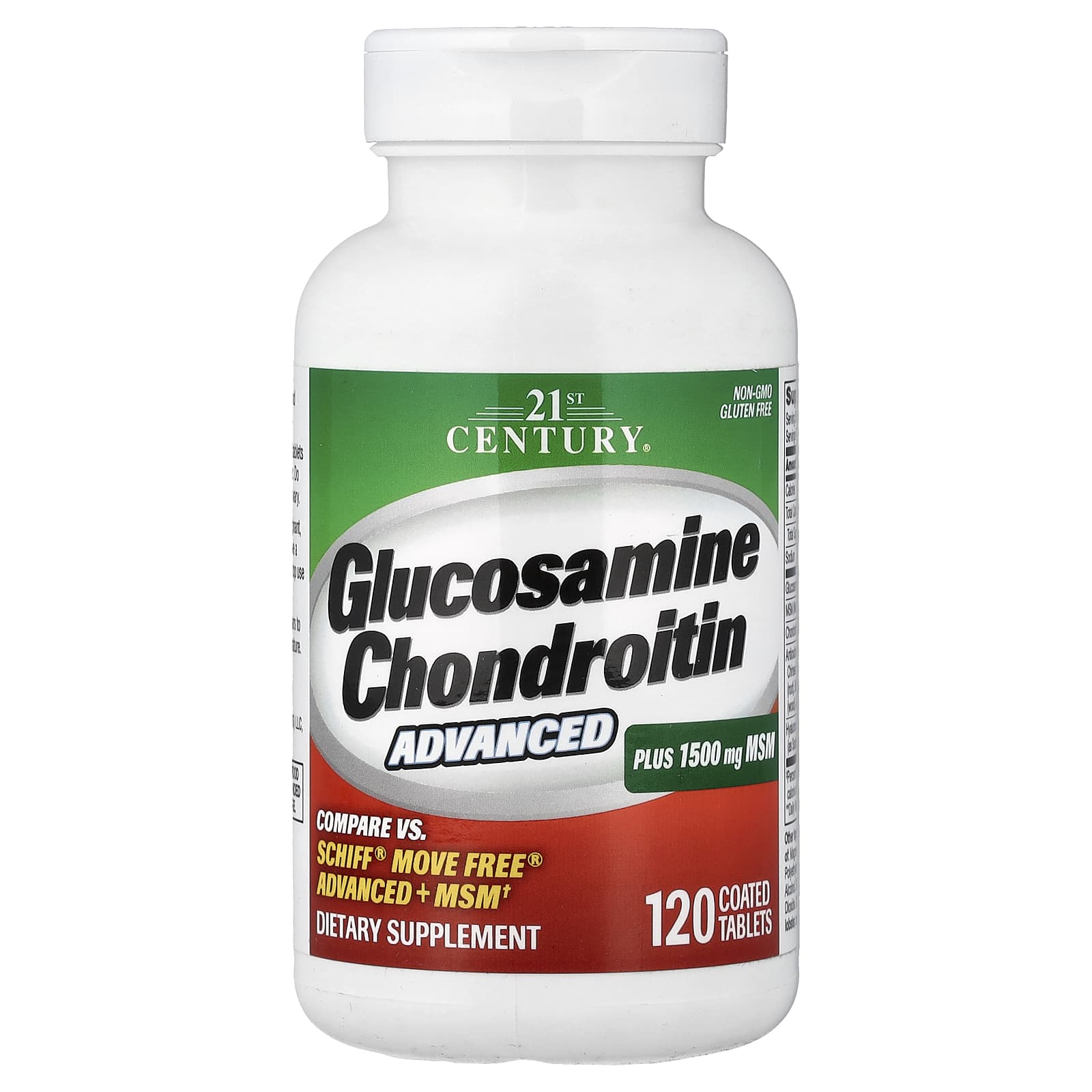 Хондроитин 21st Century Glucosamine Advanced Plus MSM 120 Coated Tablets, таблетки — фото 5