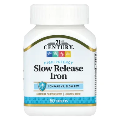 Фото товара: Железо 21st Century Slow Release High Potency, 45 мг, 60 таблеток