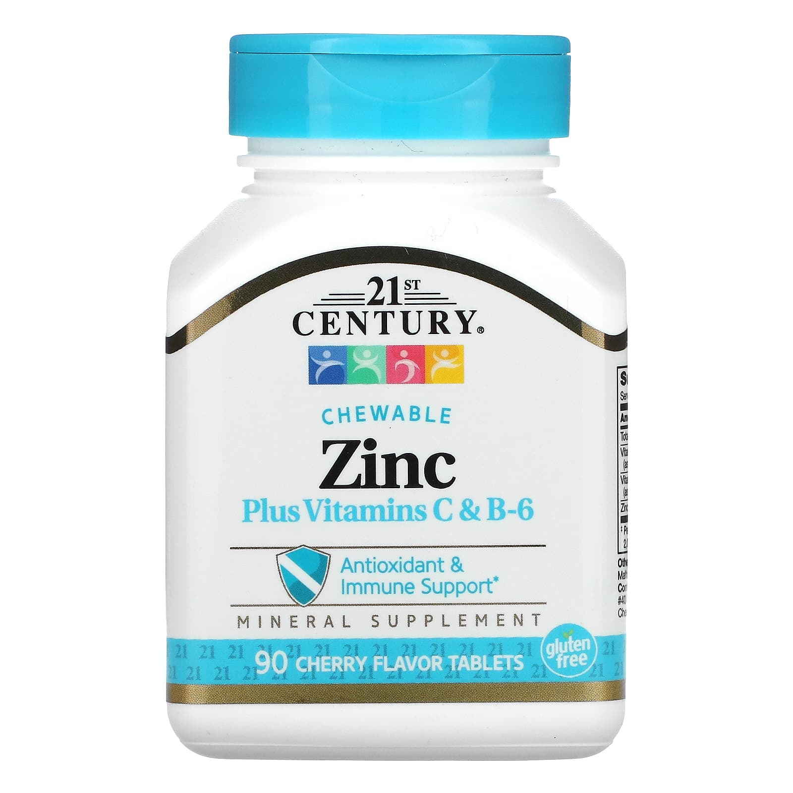 Витамины 21st Century Zinc Plus C & B-6 Chewable, вкус Cherry, 90 таблеток