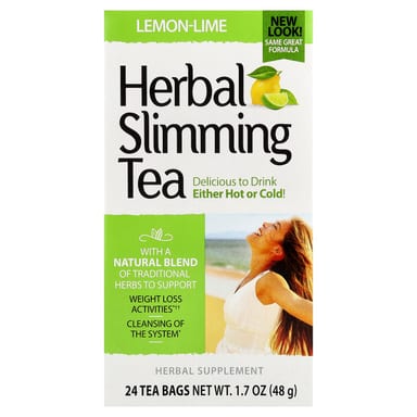 Чай 21st Century Herbal Slimming Lemon-Lime Caffeine Free, 24 чайных пакетика, 48 г, чайные пакетики