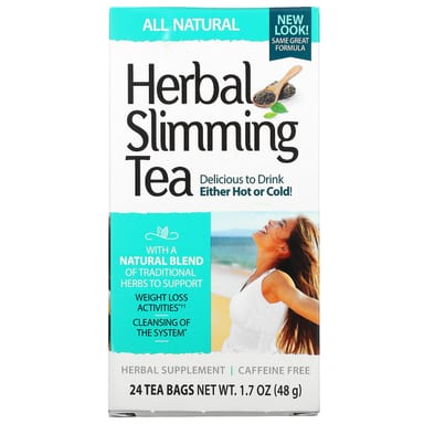 Чай 21st Century Herbal Slimming All Natural Caffeine Free, оттенок 24 Tea Bags, 48 г, чайные пакетики