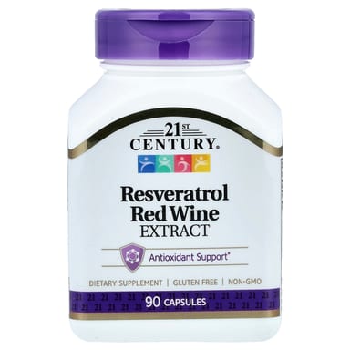 Ресвератрол 21st Century Red Wine Extract, 90 капсул