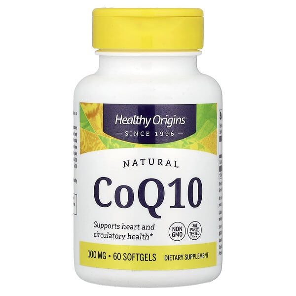 Коэнзим Q10 Healthy Origins Natural, 100 мг, 60 мягких капсул