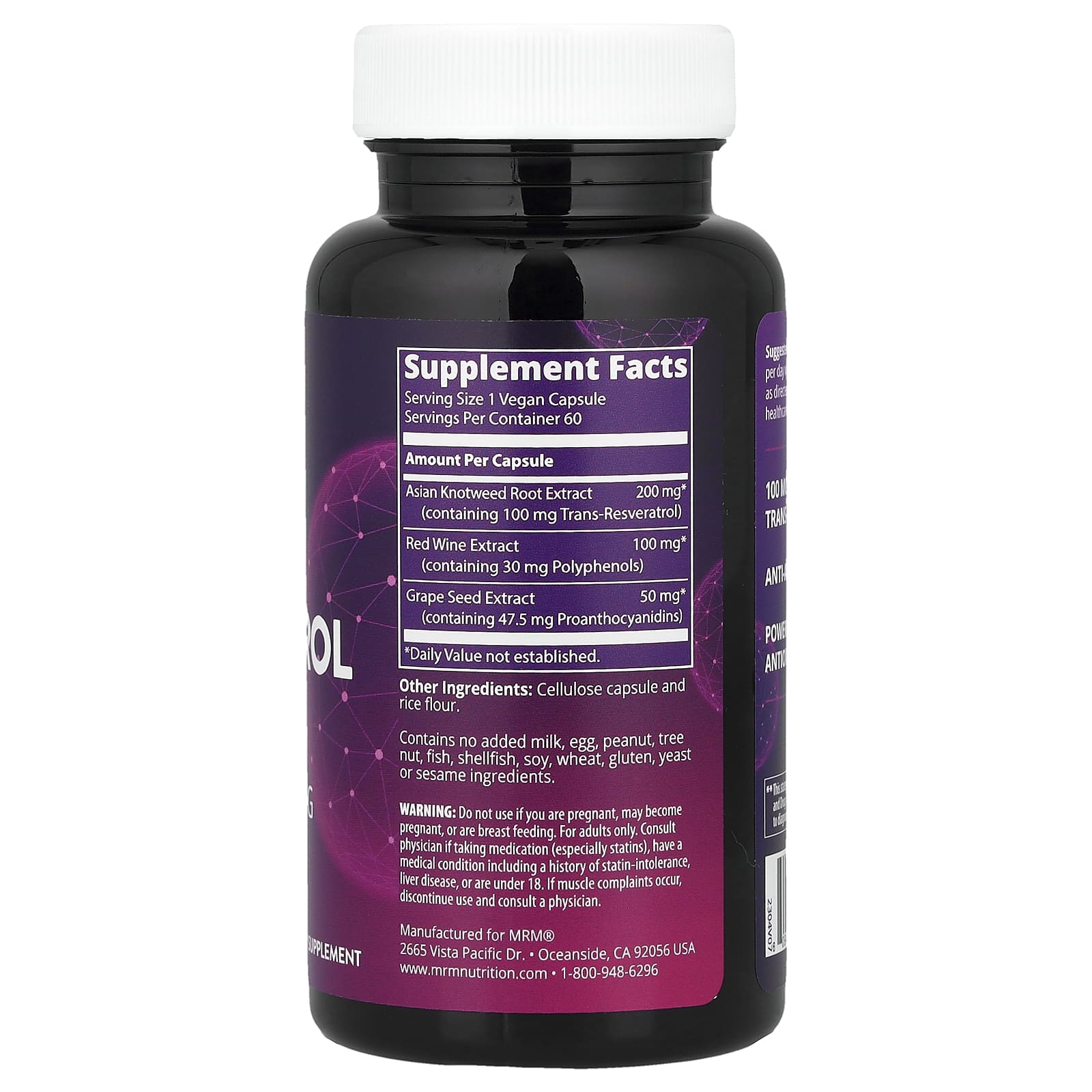 Ресвератрол MRM Nutrition, 60 растительных капсул — фото 2