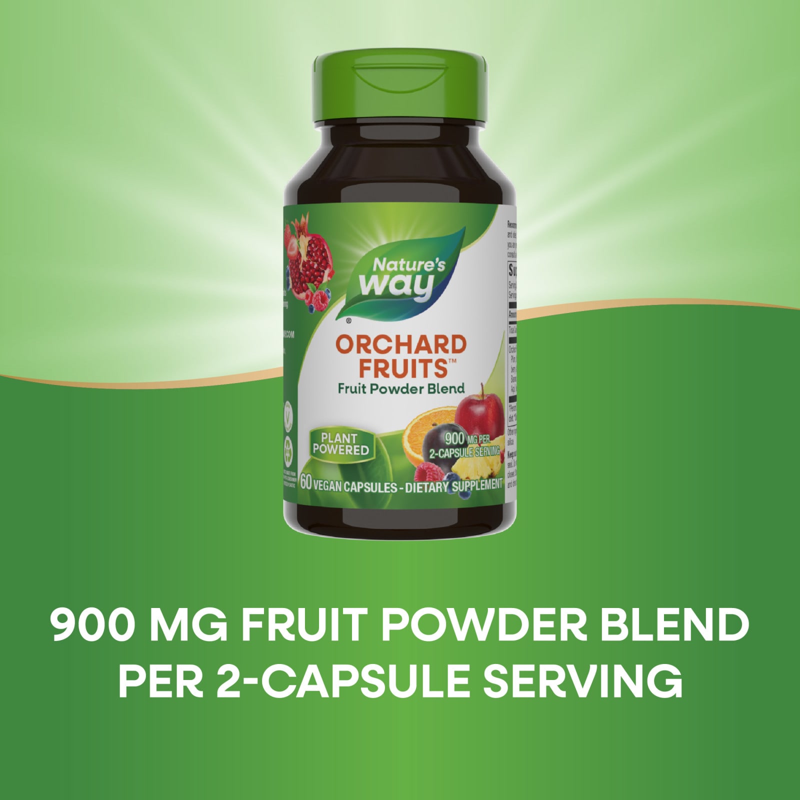 Порошок Nature's Way Orchard Fruits Fruit Blend, 60 растительных капсул — фото 4