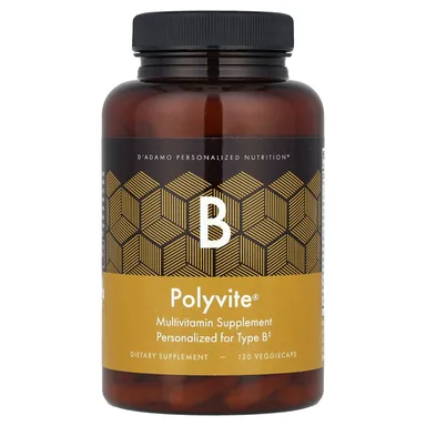 Фото товара: Мультивитамины D'adamo Polyvite® B Supplement, 120 растительных капсул