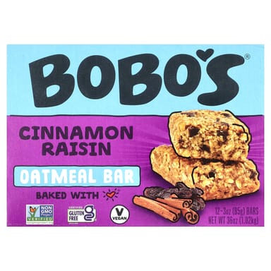 Овсянка Bobo's Oat Bars Bar Cinnamon Raisin, 85 г, 12 шт., батончик