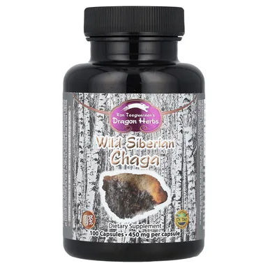 Фото товара: Чага Dragon Herbs Wild Siberian™, 450 мг, 100 капсул