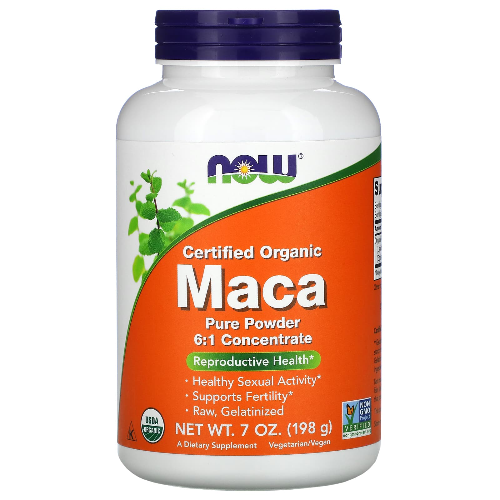 Порошок NOW Foods Certified Organic Maca Pure, 198 г