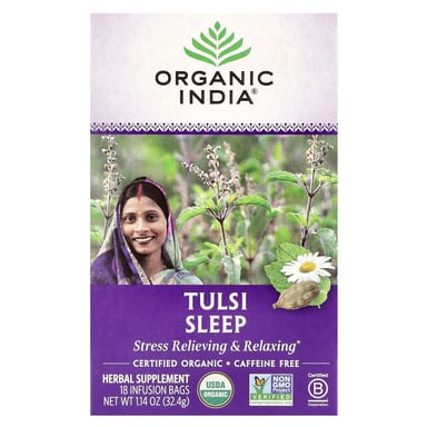 Чай Organic India Tulsi Sleep Caffeine Free, оттенок 18 Infusion Bags, 32.4 г