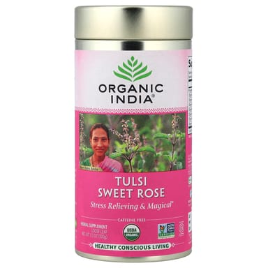 Чай Organic India Tulsi Sweet Rose Caffeine Free, 100 г