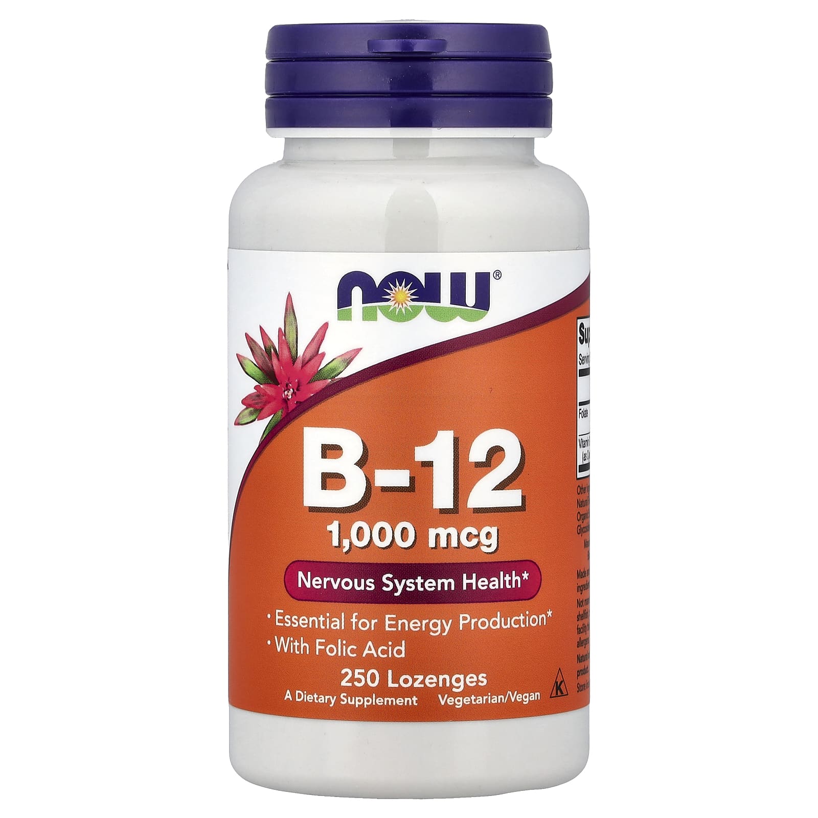 Витамин B12 NOW Foods, 250 пастилок
