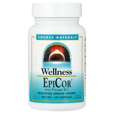 Витамин D3 Source Naturals Wellness EpiCor® With Vitamin D-3, 30 капсул