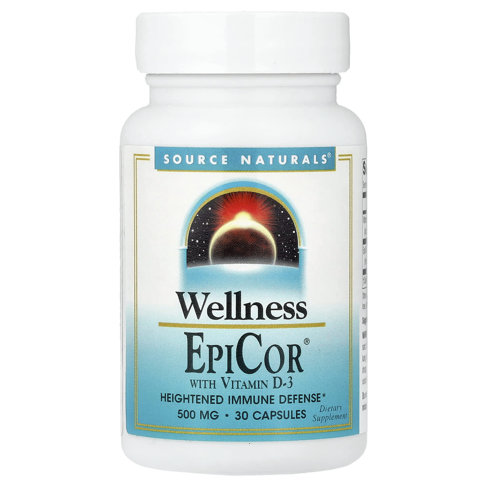 Витамин D3 Source Naturals Wellness EpiCor® With Vitamin D-3, 30 капсул