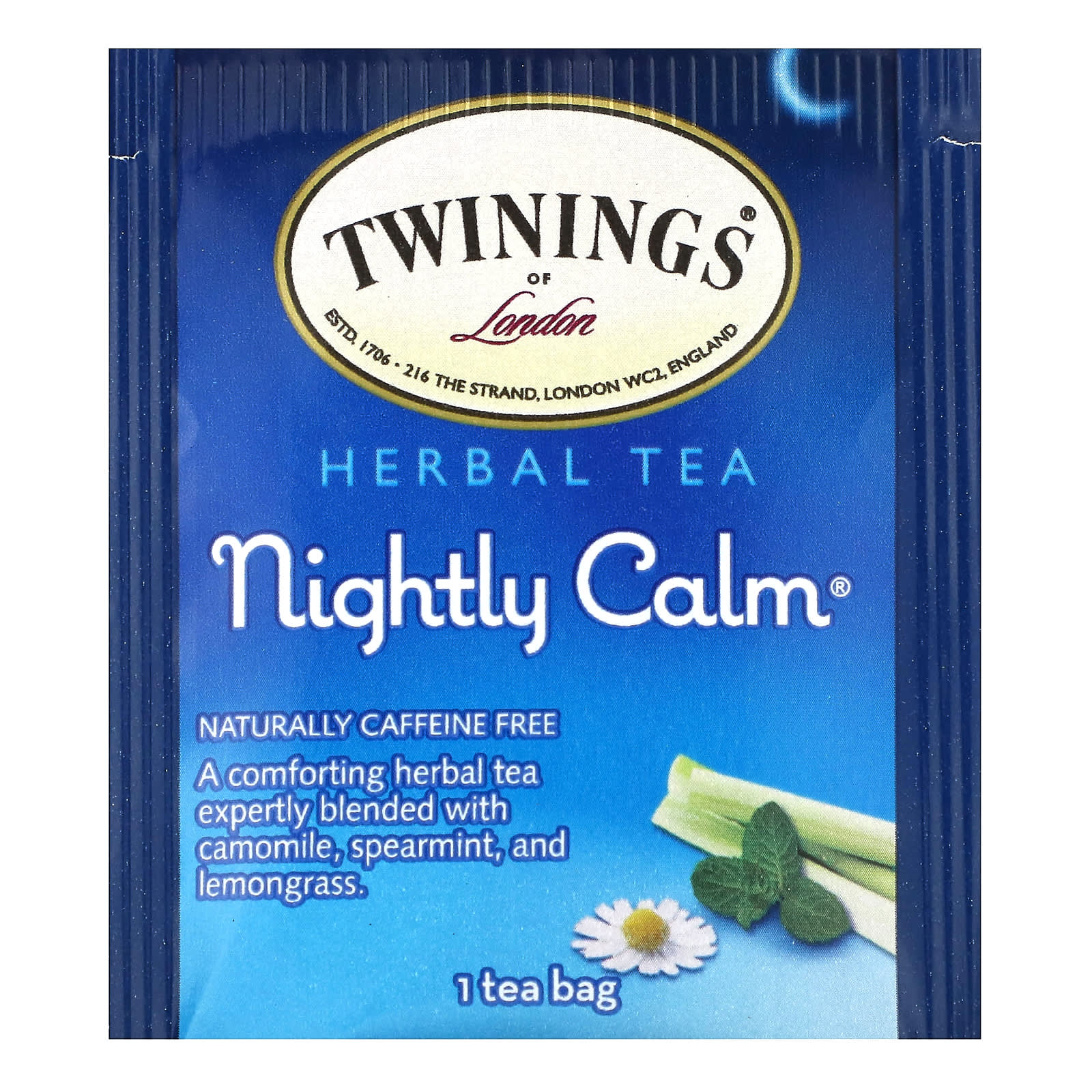 Чай Twinings Flavored Herbal Nightly Calm Caffeine Free, оттенок 20 Tea Bags, 29 г, чайные пакетики — фото 3